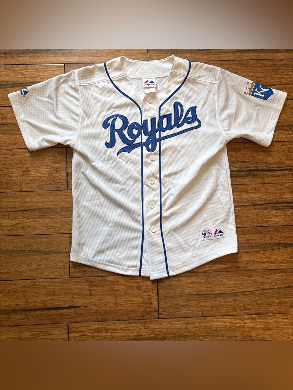 Majestic Youth Kid #4 Alex Gordon Kansas City Royals Baseball Jersey Sz 10/12 - Picture 1 of 9